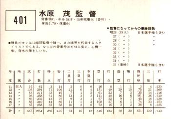 1967 Kabaya-Leaf (JF 4) #401 Shigeru Mizuhara Back