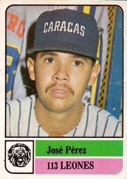 1991-92 Venezuelan Winter League Stickers #113 Jose Perez Front