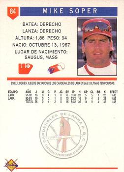 1993-94 Line Up Venezuelan Winter League #84 Mike Soper Back