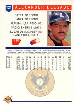 1993-94 Line Up Venezuelan Winter League #121 Alexander Delgado Back