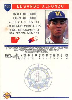 1993-94 Line Up Venezuelan Winter League #129 Edgardo Alfonzo Back