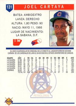 1993-94 Line Up Venezuelan Winter League #131 Joel Cartaya Back