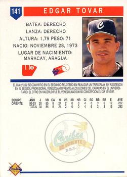 1993-94 Line Up Venezuelan Winter League #141 Edgar Tovar Back