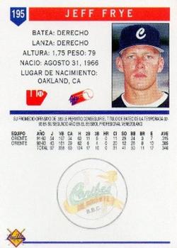 1993-94 Line Up Venezuelan Winter League #195 Jeff Frye Back