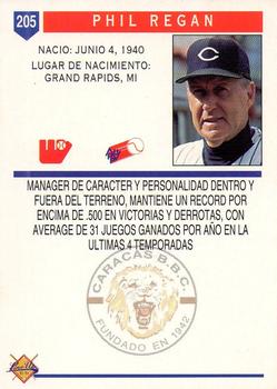 1993-94 Line Up Venezuelan Winter League #205 Phil Regan Back