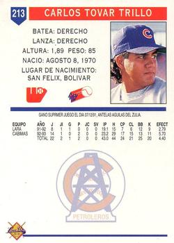 1993-94 Line Up Venezuelan Winter League #213 Carlos T. Trillo Back