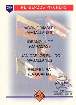 1993-94 Line Up Venezuelan Winter League #293 Refuerzos Pitchers Back