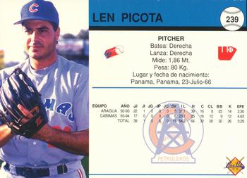 1994-95 Line Up Venezuelan Winter League #239 Len Picota Back