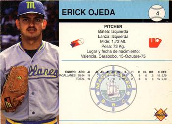 1994-95 Line Up Venezuelan Winter League #4 Erick Ojeda Back