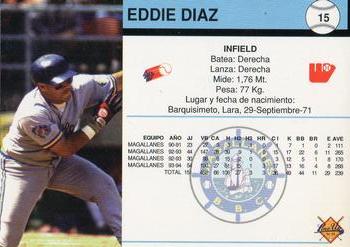 1994-95 Line Up Venezuelan Winter League #15 Eddy Diaz Back