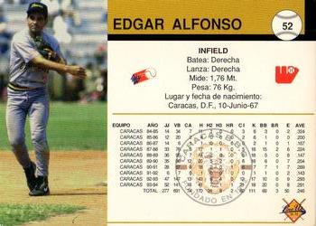 1994-95 Line Up Venezuelan Winter League #52 Edgar Alfonzo Back