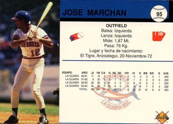 1994-95 Line Up Venezuelan Winter League #95 Jose Marchan Back