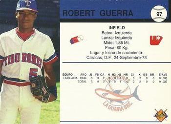 1994-95 Line Up Venezuelan Winter League #97 Robert Guerra Back