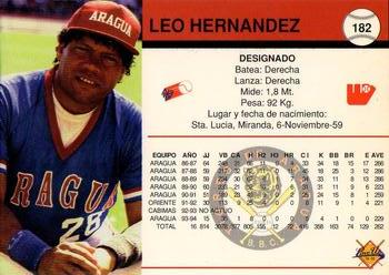 1994-95 Line Up Venezuelan Winter League #182 Leo Hernandez Back