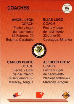 1994-95 Line Up Venezuelan Winter League #199 Coaches Aragua Back