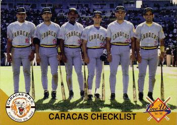 1994-95 Line Up Venezuelan Winter League #272 Caracas Checklist Front