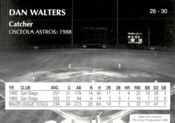 1994 Osceola Astros 10th Anniversary #26 Dan Walters Back