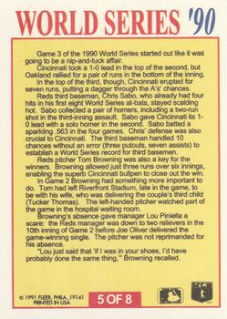 1991 Fleer - World Series #5 Chris Sabo Back