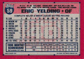 1991 Topps - Desert Shield #59 Eric Yelding Back