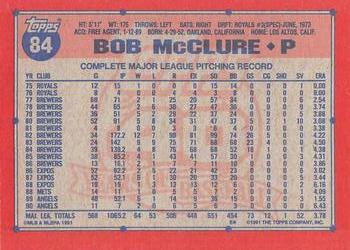 1991 Topps - Desert Shield #84 Bob McClure Back