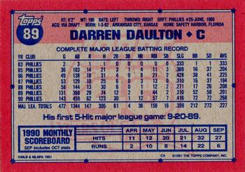 1991 Topps - Desert Shield #89 Darren Daulton Back