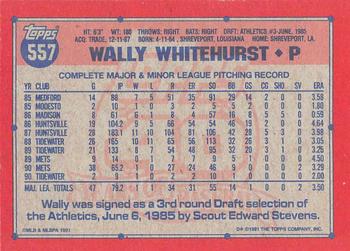1991 Topps - Desert Shield #557 Wally Whitehurst Back