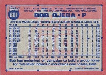 1991 Topps - Desert Shield #601 Bob Ojeda Back