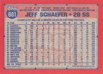 1991 Topps - Desert Shield #681 Jeff Schaefer Back