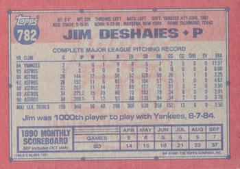 1991 Topps - Desert Shield #782 Jim Deshaies Back