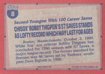 1991 Topps - Desert Shield #8 Bobby Thigpen Back