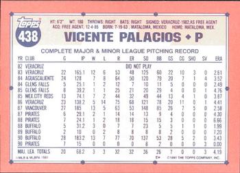 1991 Topps - Collector's Edition (Tiffany) #438 Vicente Palacios Back