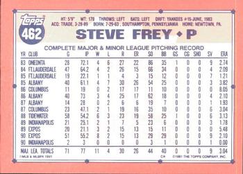 1991 Topps - Collector's Edition (Tiffany) #462 Steve Frey Back