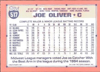 1991 Topps - Collector's Edition (Tiffany) #517 Joe Oliver Back