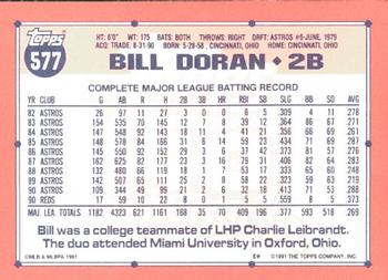 1991 Topps - Collector's Edition (Tiffany) #577 Bill Doran Back
