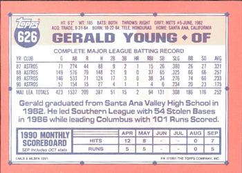 1991 Topps - Collector's Edition (Tiffany) #626 Gerald Young Back
