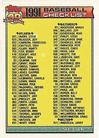 1991 Topps Micro #131 Checklist 1 of 6 Front