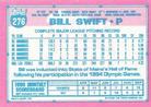 1991 Topps Micro #276 Bill Swift Back