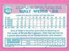 1991 Topps Micro #455 Walt Weiss Back