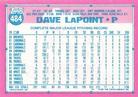 1991 Topps Micro #484 Dave LaPoint Back