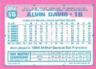 1991 Topps Micro #515 Alvin Davis Back