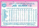 1991 Topps Micro #517 Joe Oliver Back