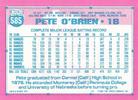 1991 Topps Micro #585 Pete O'Brien Back