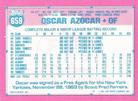 1991 Topps Micro #659 Oscar Azocar Back