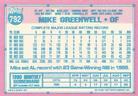 1991 Topps Micro #792 Mike Greenwell Back