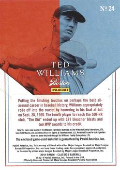 2014 Panini Classics - Home Run Heroes Bats #24 Ted Williams Back