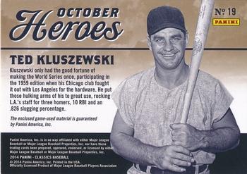 2014 Panini Classics - October Heroes Bats #19 Ted Kluszewski Back