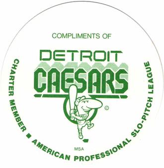 1977 Detroit Caesars Discs #NNO Mark Fidrych Back