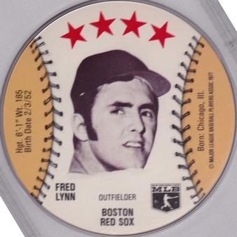 1977 Detroit Caesars Discs #NNO Fred Lynn Front