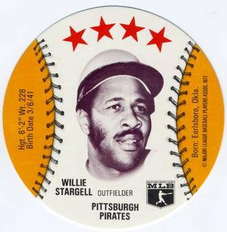 1977 Detroit Caesars Discs #NNO Willie Stargell Front