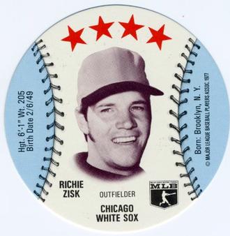 1977 Detroit Caesars Discs #NNO Richie Zisk Front